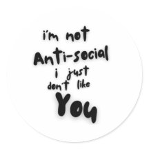introvert club anti social  sticker