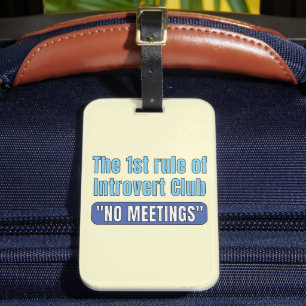 Introvert Club T-Shirt Luggage Tag