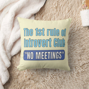 Introvert Club T-Shirt Throw Pillow