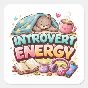 Introvert Energy Aesthetic Art Sticker