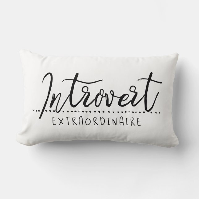 Introvert Extraordinaire Typography Lumbar Pillow (Front)