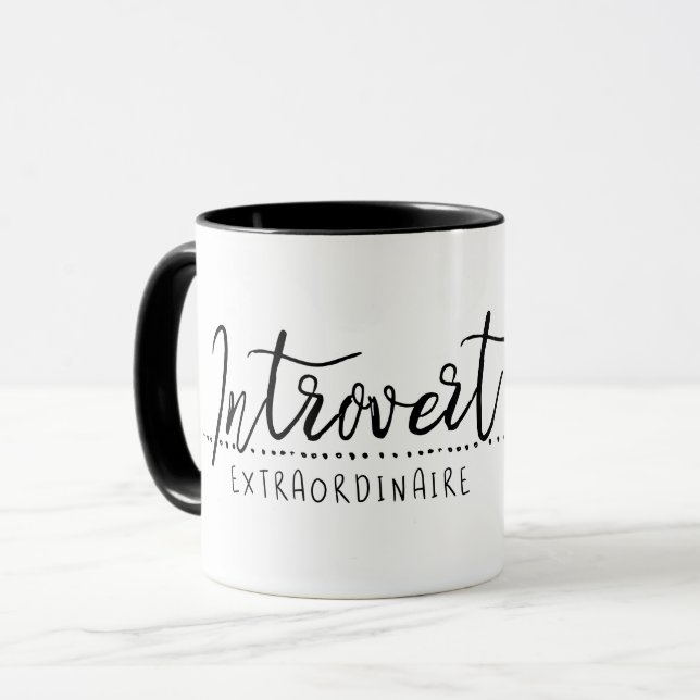 Introvert Extraordinaire Typography Mug (Front Left)