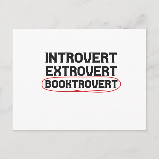 Introvert Extrovert Booktrovert Funny Book lovers Postcard (Front)