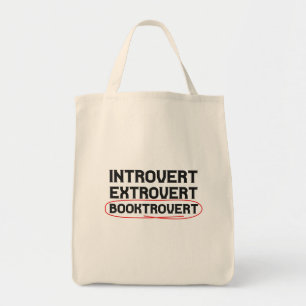 Introvert Extrovert Booktrovert Funny Book lovers Tote Bag