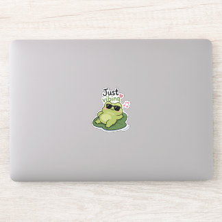 Introvert Frog Meme Sticker – Just Vibing Cute Fun