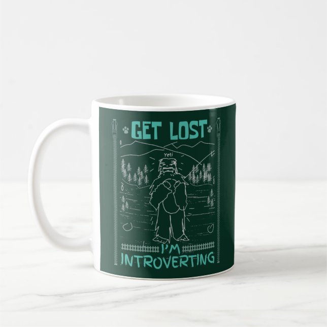 INTROVERT FUNNY QUOTES - FUNNY YETI  COFFEE MUG (Left)