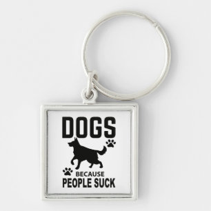 Introvert Hater Bad Attitude Dog German Shepherd Keychain