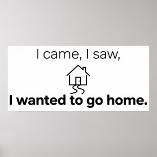 Introvert Humour I Came I Saw Wanted To Go Home  Poster