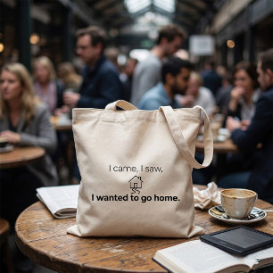 Introvert Humour I Came I Saw Wanted To Go Home  Tote Bag