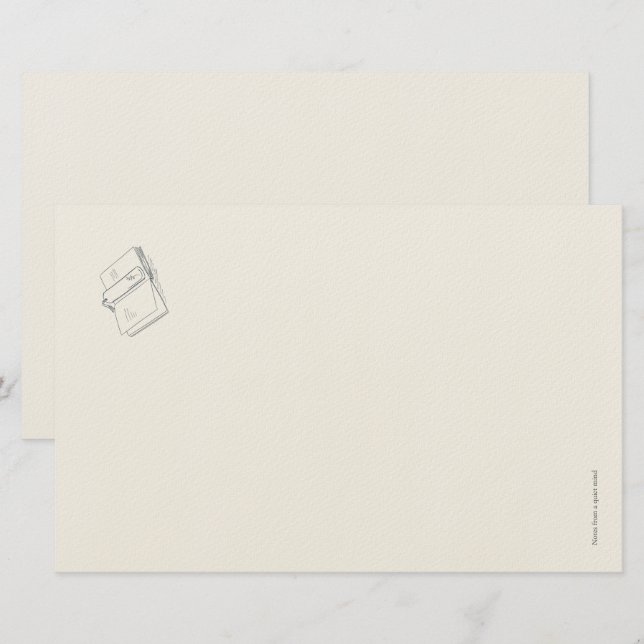 Introvert Minimalist Line Art Stationery (Front/Back)