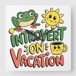 Introvert Sunshine Break Square Wall Clock