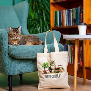Introvert survival kit (Cat,plant,coffee,books) Tote Bag