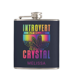 Introvert Willing to Discuss Crystal Personalized Hip Flask