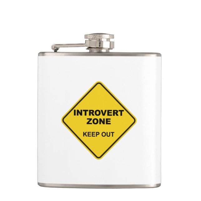 Introvert Zone Keep Out Hip Flask (Front)