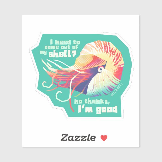 Introvertebrate nautilus - autocollant moyen (Feuille)