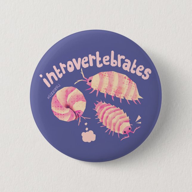 Introvertebrates isopods badge 2 inch round button (Front)