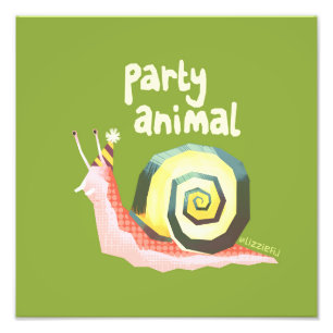 Introvertebrates party snail medium art print