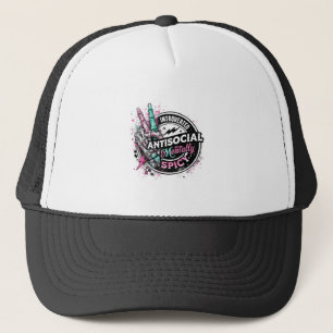 Introverted Antisocial Mentally Spicy Skeleton Trucker Hat