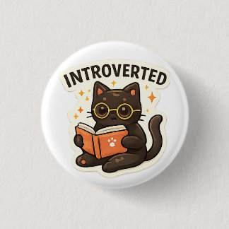 Introverted But Willing To Discuss Cats 1 Inch Round Button