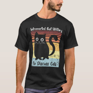 Introverted But Willing To Discuss Cats Men Black  T-Shirt
