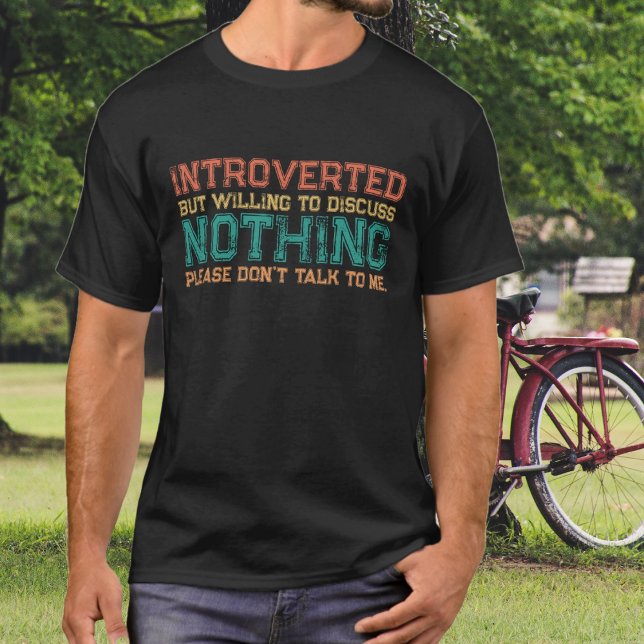 Introverted Discuss Nothing Retro Distressed T-Shirt (Creator Uploaded)