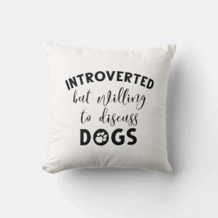 Introverted Dogs Throw Pillow