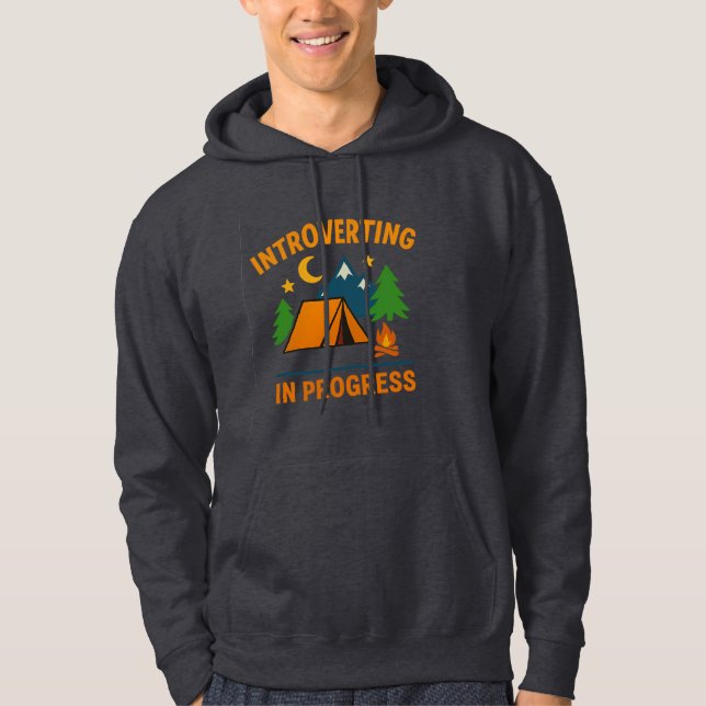 Introverting in Progress | Colourful Camping Hoodi Hoodie (Front)