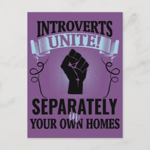 Introverts Unite Postcard