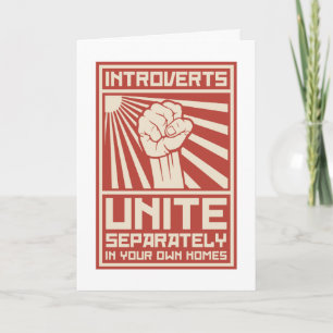 Introverts Unite Separately In Your Own Homes Card