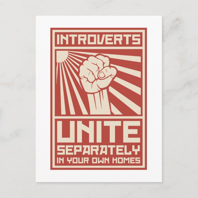 Introverts Unite Separately In Your Own Homes Postcard (Front)