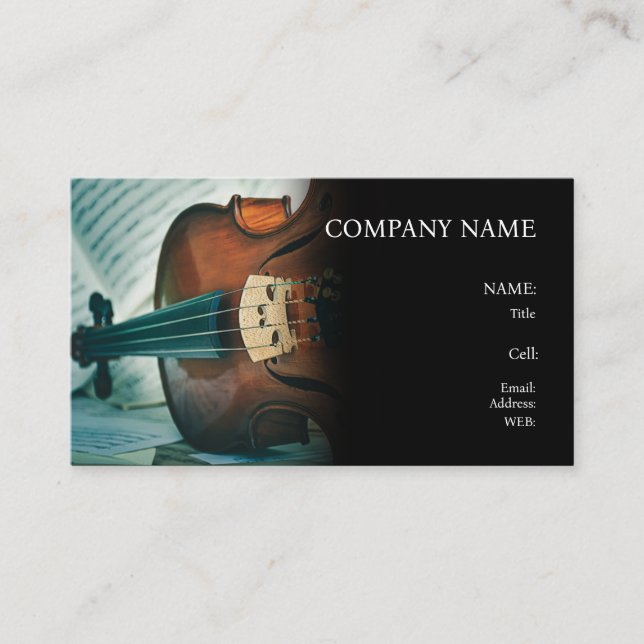 INTRUCTION DE CARTE DE VISITE MODÈLE DE BASE, VIOL (Devant)