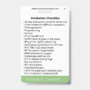 Intubation and Sedation Checklists Badge