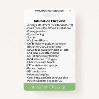 Intubation and Sedation Checklists Badge