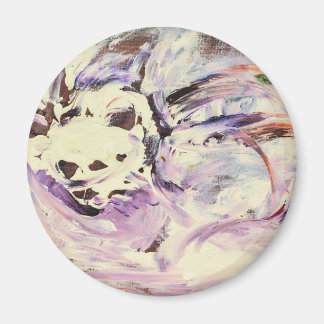 Intuitive Abstract Art Creamy White Lavender Magnet
