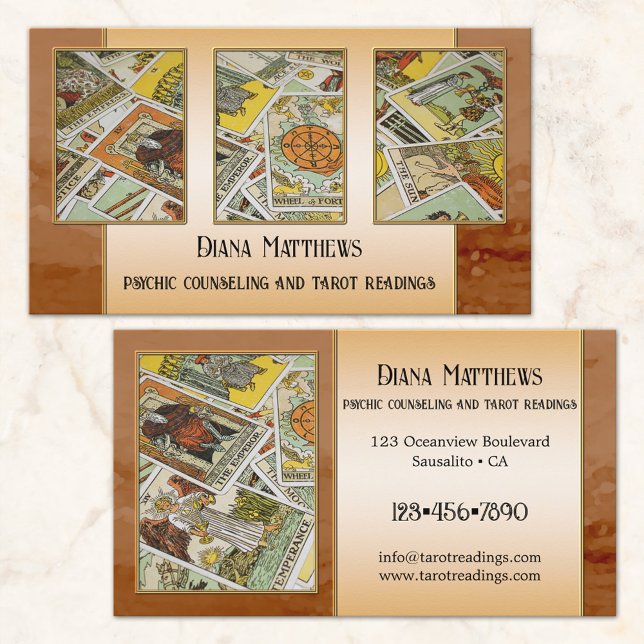 Intuitive Clairvoyant Tarot Reader Photo Business Card (Creator Uploaded)