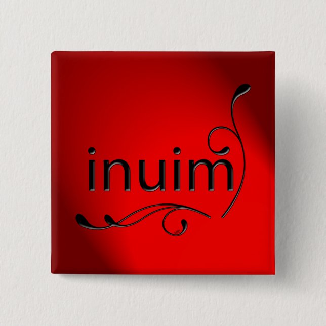 inuim 2 inch square button (Front)