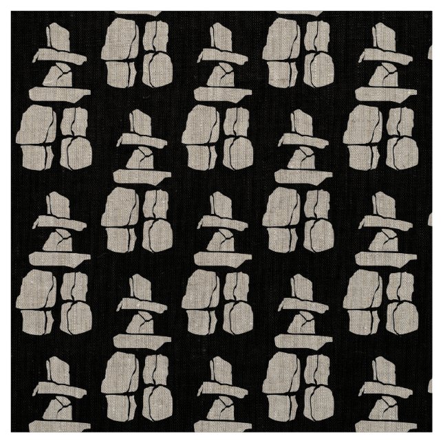Inuit Art Fabric Vancouver Inukshuk Fabrics Linens (Swatch)
