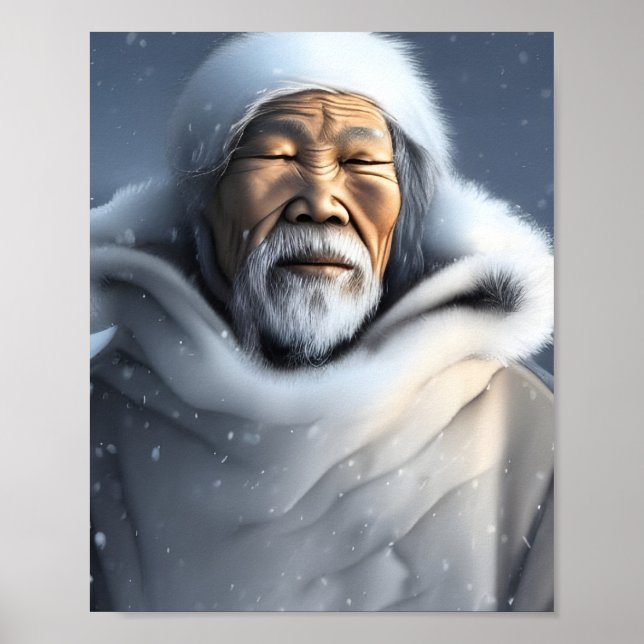 Inuit Grandfather of Snow and Mist Portrait   Poster (Front)