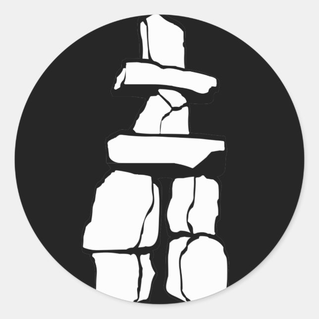 Inuit Inukshuk Stickers Vancouver Landmark Art (Front)