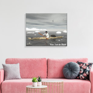 Inuit Kayak Canvas Print