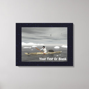 Inuit Kayak Canvas Print