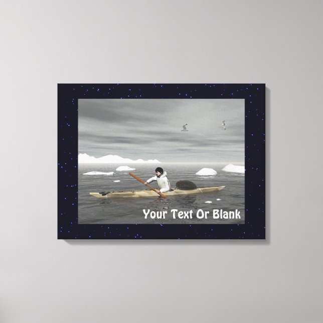Inuit Kayak Canvas Print (Front)