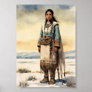 "Inuit Woman Portrait Poster" Poster