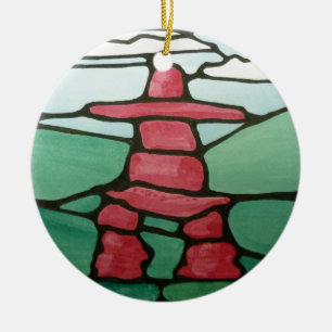 Inukshuk Ceramic Ornament