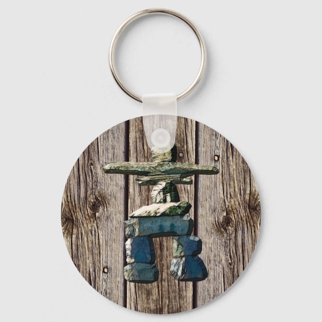 Inukshuk Native American Spirit Stones Keychain (Front)