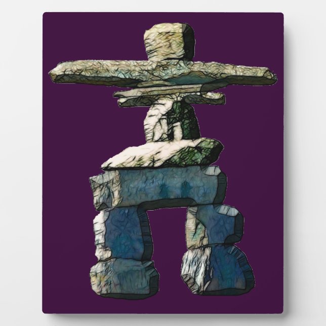 Inukshuk Native American Spirit Stones Plaque (Front)
