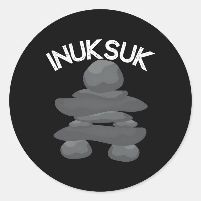 Inukshuk Stone Statue M Sculpture Inuksuk Classic Round Sticker (Front)