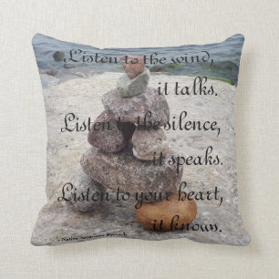 Inuksuk - stones - garden- zen - proverb - cushion