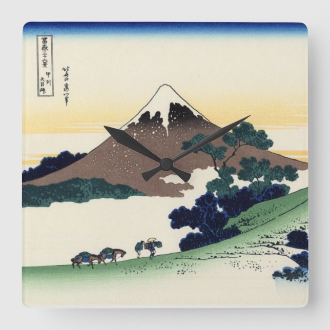 Inume Pass in the Kai Province Square Wall Clock (Front)