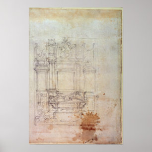 Inv. L859 6-25-823. R.  Design for a tomb Poster